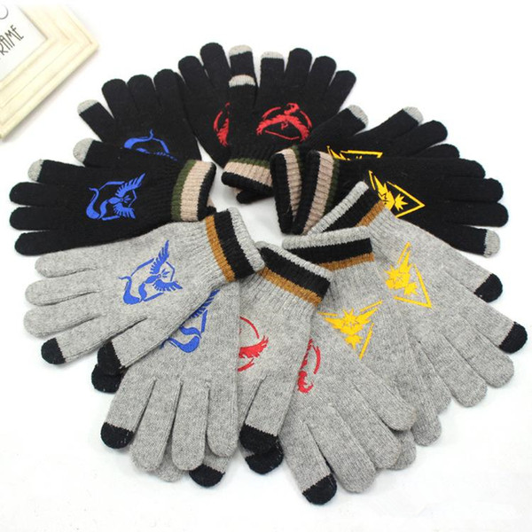 Team Mystic Valor Instinct Gloves Winter Warm Touch Screen Gloves Fans Fashion Gift Dropp Ship K2533