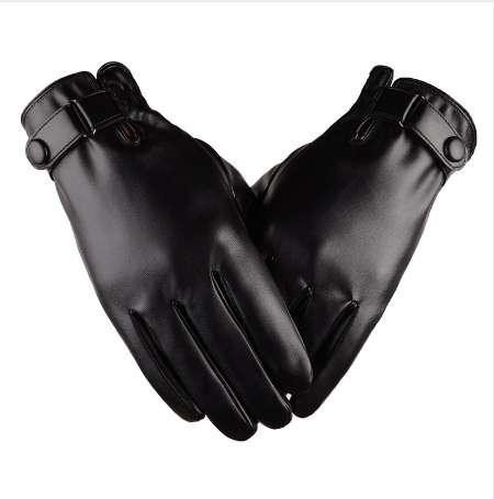 Miya Mona Winter Gloves Men Leather Mitaine Solid Guantes For Male Driving Warm Windproof Gloves Thick Mitten