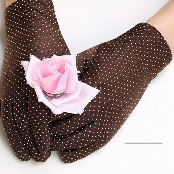 Short Gloves Fashion for driving car/wedding/party decoration Sun Protection etc black/red/white/coffee dots