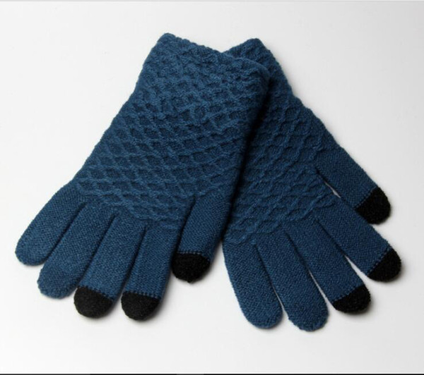 2017 new anti-handle jacquard gloves touch screen five fingers winter ladies knitted warm gloves manufacturers wholesale