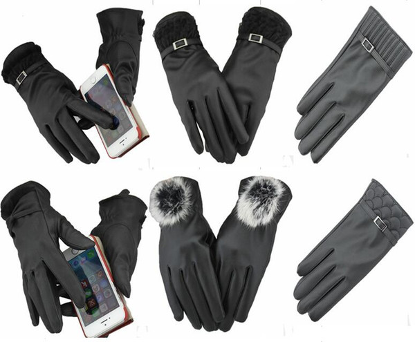 6 Styles EAST KNITTING New Fashion 2015 Winter Women Gloves Leather Gloves Wool Touch Screen Gloves For Mobilephone