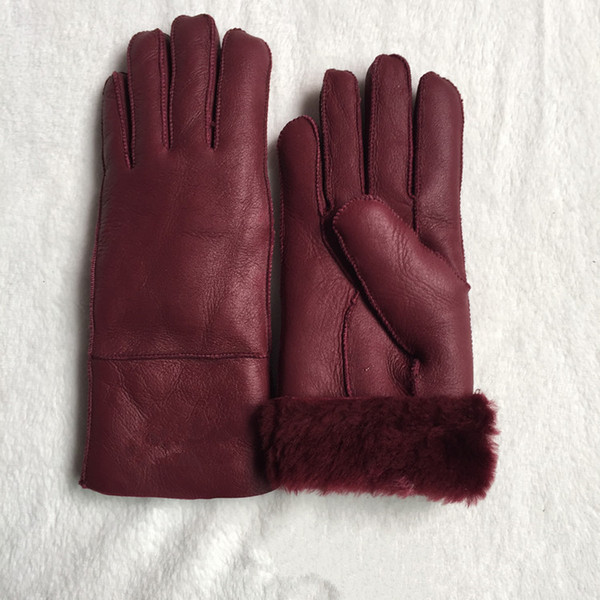 Free Shipping - High Quality Ladies Fashion Casual Leather Gloves Thermal Gloves Women's wool gloves in a variety of colors