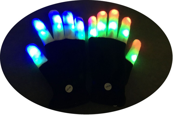 Light flash LED autumn winter all finger knitting gloves novelty ball night stage props free delivery