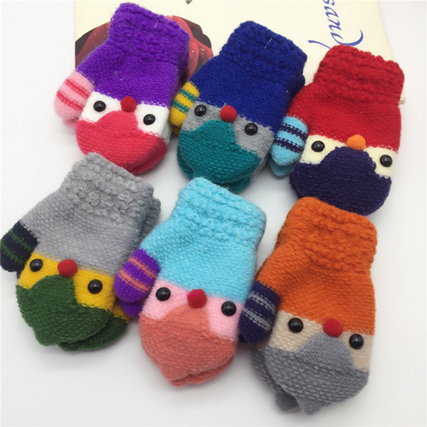 Cute Cartoon Animal bird Baby Boy Girl Gloves Winter Newborn Thicken Warm Fleece Mittens Infant Unisex Kids Gloves 210118