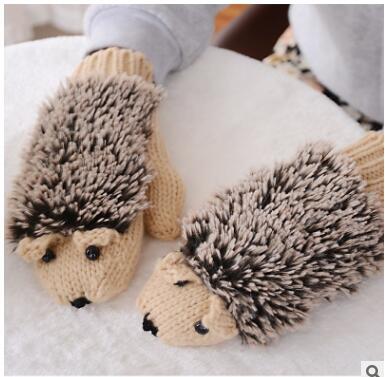 Cartoon hedgehog glove cute mouse winter glove female cute mouse winter Mittens many colors