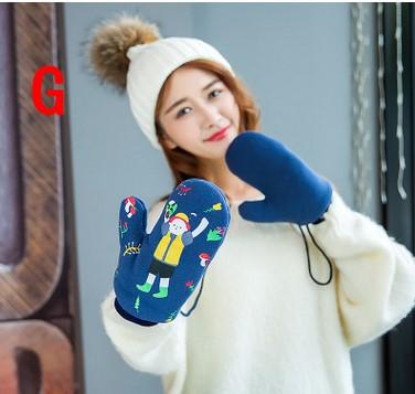 Winter gloves. Woman. Knit. Lovely plush. Keep warm. Casual fashion gloves.Mittens.Full finger gloves.Soft.Lanyard.Elastic force.