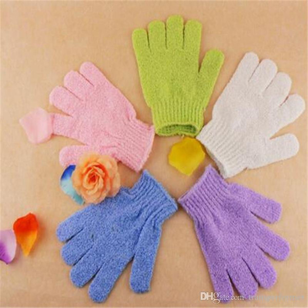 2017 New Factory price 100 Pcs Exfoliating Bath Glove Five fingers Bath Gloves