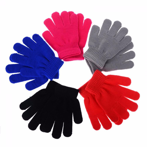 1Pair HOT Children Magic Glove Girls Boys Kid Stretchy Knitted Winter Warm Pick Gloves Mixed Color Knitted Gloves SW019