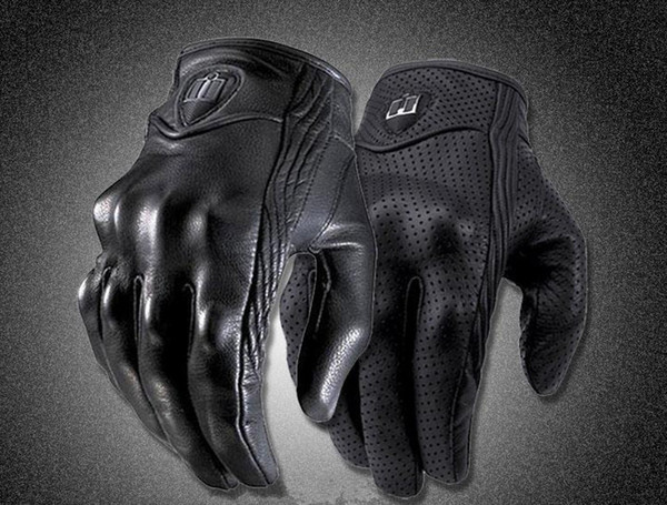 Moto Racing Gloves Leather motorcycle gloves cycling gloves Perforated(No perforated)Leather Motorcycle Gloves black color M L XL size