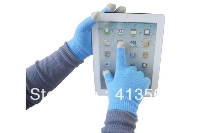 20pcs/lot = 10 Pairs New Touch Gloves with Plastic bags Screen itouch Magic gloves ipad tablet Pure many colors Winter warm Unisex 11 color