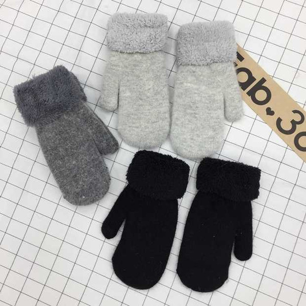 Han feng chic lovers winter rabbit fur mittens warm and thickened double plush gloves for both men and women Korean version of gloves