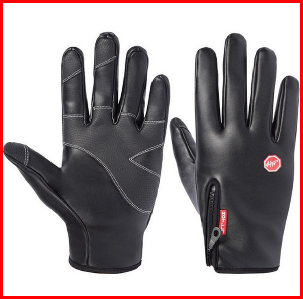 Black Windproof Gloves Synthetic Leather Waterproof WindStopper Soft & Warm Winter Outdoor Gloves M L XL Hiking Bike Sports out231