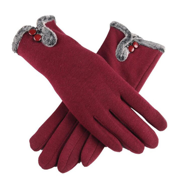 New Style Women Female Gloves Winter Warm Women Leater Waterproof Driving Full Finger Gloves Touch Screen Gloves For Mobile