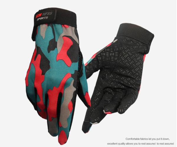 Camouflage riding gloves for men and women touch screen all refers to outdoor sports skid mountain bike gloves