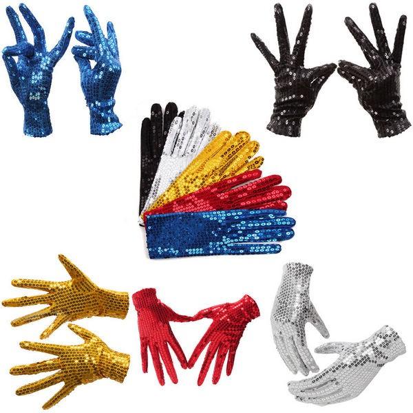 2016 Halloween Sparkly Sequins Wrist Gloves for Party Dance Stage Performance Event Kids Unisex Costume Fashion Girls Boys Gift