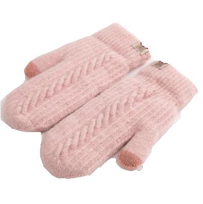 Fashion wool knitted gloves for girls in autumn and winter