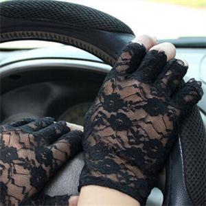 Practical Women Gloves Solid Half Finger Lace Gloves Sun Protection Brand Wrist Gloves for Women Hot