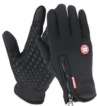 Outdoor cycling warm touch gloves winter fleece mountaineering ski gloves all refer to non-slip zipper gloves