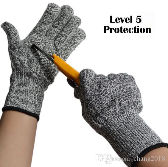 2018 hot sale glove level 5 protection gloves HPPE cut resistant gloves Pu cut-proof dipped steel wire slaughter woodworking safety gloves