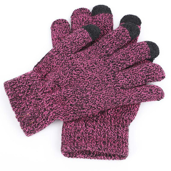 Knitted Gloves Solid Winter knitting fingers Portable glove outdoor sports Five Fingers Gloves 2pcs/pair CNY772