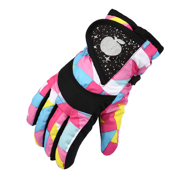 Dropshipping 1Pair Child Winter Warm Waterproof Windproof Snow Snowboard Ski Sports Gloves for Ages 8-10 Years Old W30