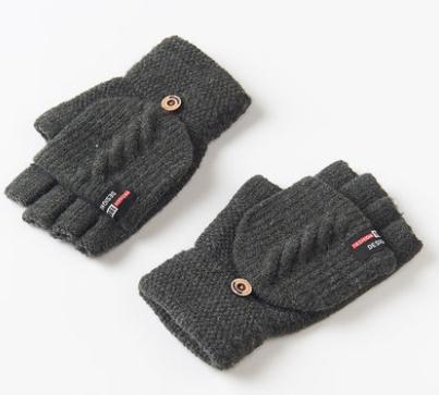 Winter wool gloves male half-finger half-amputated gloves male winter