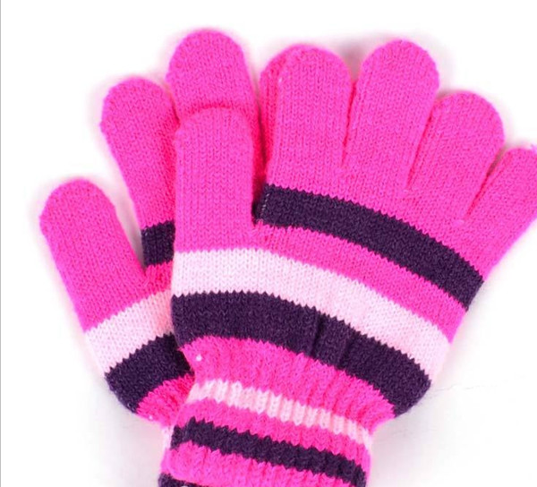 Men's and women's gloves winter new plus velvet thick warm gloves points to the knitting pupils baby gloves