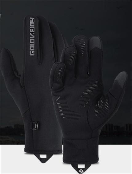 Outdoor gloves unisex Touch screen waterproof plus velvet anti-skid riding gloves windproof all refers to thick warm sports mountaineering