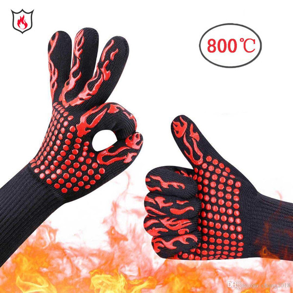 2018 hot sale glove High temperature resistant Barbecue oven gloves Insulation anti-scalding microwave BBQ gloves