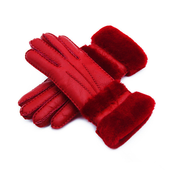 2018 New Women High Quality Leather Gloves Women Wool Gloves Free Shipping Quality Assurance - lengthened