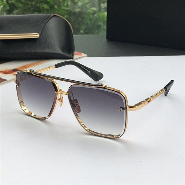 New luxury sunglasses men design metal vintage sunglasses fashion style square frameless UV 400 lens with original case