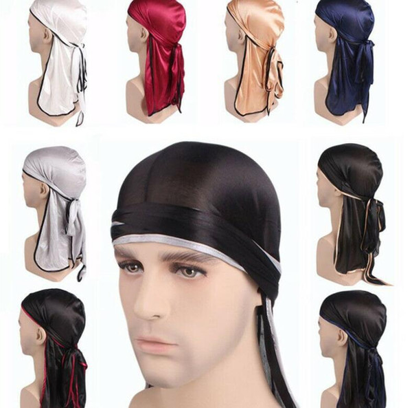 Silky durag hat hip hop headwrap Bandanas Bandana Turban Wigs headscarf cap Silky Headwear Headband Hat Hair Accessories KKA6580