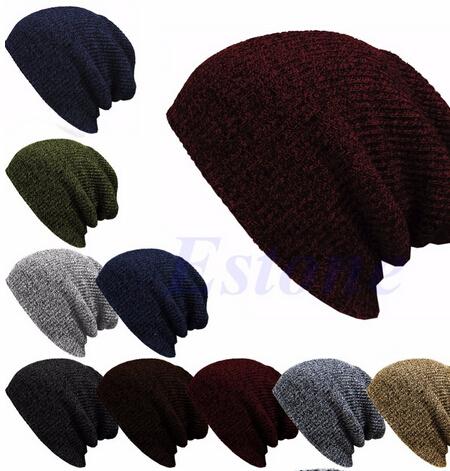 Winter Casual Cotton Knit Hats For Women Men Baggy Beanie Hat Crochet Slouchy Oversized Ski Cap Warm