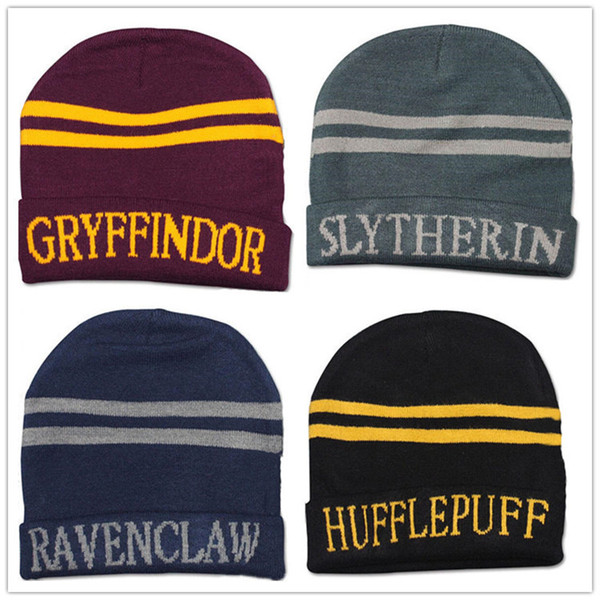 Harry Potter Hat School Unisex Knited hats Cosplay Costume Warm Stripe hats Christmas gift hat LA156-5