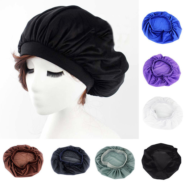 2019 New Night Sleep Hat Satin Bonnet Chemo Cap Head Wrap Cover Long Hair Care Tool WML99