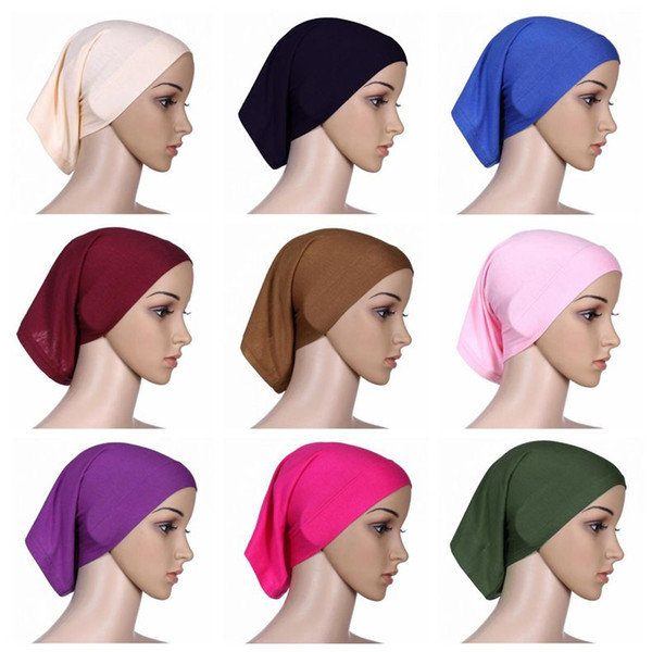 30cm*24cm Islamic Muslim Women's Head Scarf Mercerized Cotton Underscarf Cover Headwear Bonnet Plain Caps Inner Hijabs CCA9582 120pcs