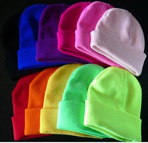 28 Colors Drop Shipping New 2017 Fashion Knitted Neon Women Beanie Girls Autumn Casual Cap Women's Warm Winter Hats Unisex