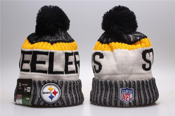 Knit Pom Beanie Hats Winter Caps Brand Sports Teams Knitted hat 2019 Sideline Sport Knit Hat with Pom Mix Order High Quality YDMY33