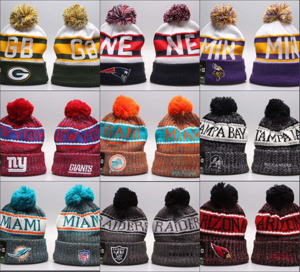 Cheap New Arrival Beanies Hats American Football 32 teams Beanies Sports winter side line knit caps Beanie Knitted Hats drop shippping