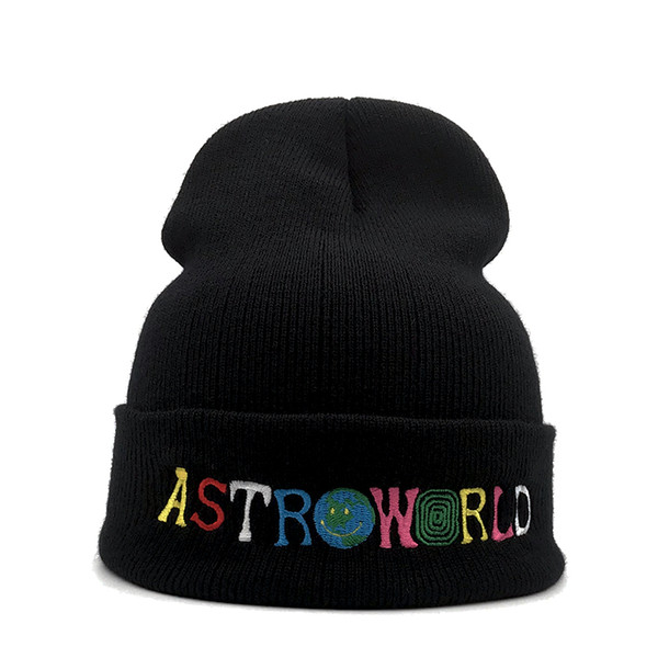 New Travi$ Scott Knitted cold Hat ASTROWORLD Beanie embroidery Astroworld Ski Warm Winter Unisex Travis Scott Skullies Bean