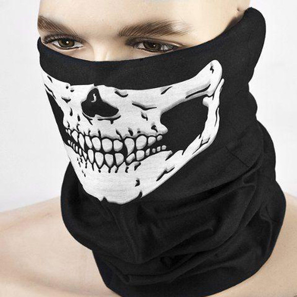 Wholesale-Hot Selling Skull Ghost Face Windproof Mask Outdoor Sports Motorcycle Warm Ski Caps Balaclavas Scarf E10104