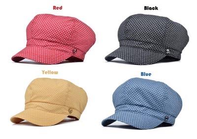 Stand Focus Baker Boy Cabby Newsboy Gatsby Hat Cap Women Ladies Polka Dot Fashion Spring Summer Sweet Chic Stone Red Yellow Blue Black