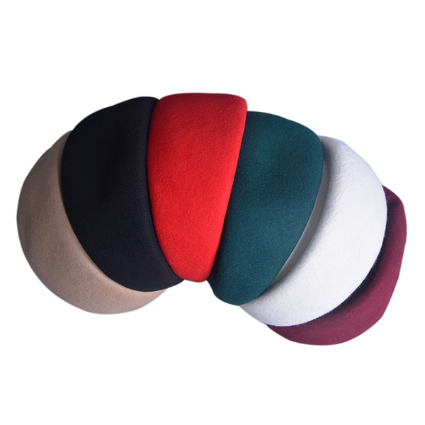 Pure Color Cocktail Fascinator Base Wool Air Hostesses Pillbox Hat Millinery Craft DIY Making Rope A137