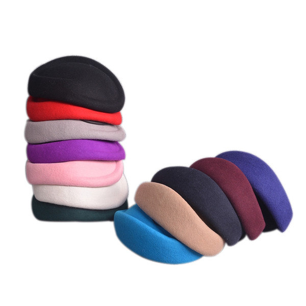 Pure Color Cocktail Fascinator Base Wool Air Hostesses Pillbox Hat Millinery Craft DIY Making Rope A129