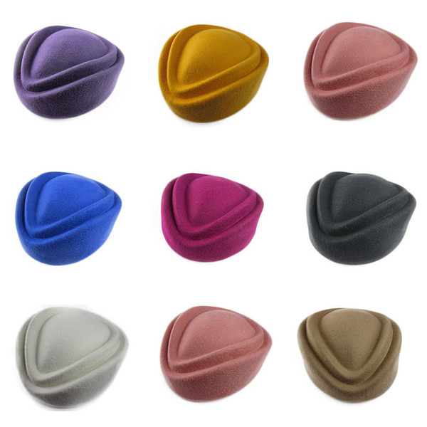 Fashion Wool Air Hostesses Cap Cocktail Fascinator Base Pillbox Hat Millinery Base DIY Craft Making A049