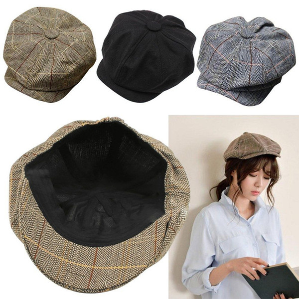 Men Women Newsboy Hat Driving Flat Gatsby Tweed Sun Hat Country Beret Baker Cap painter caps octagonal 2017 fashion new B1