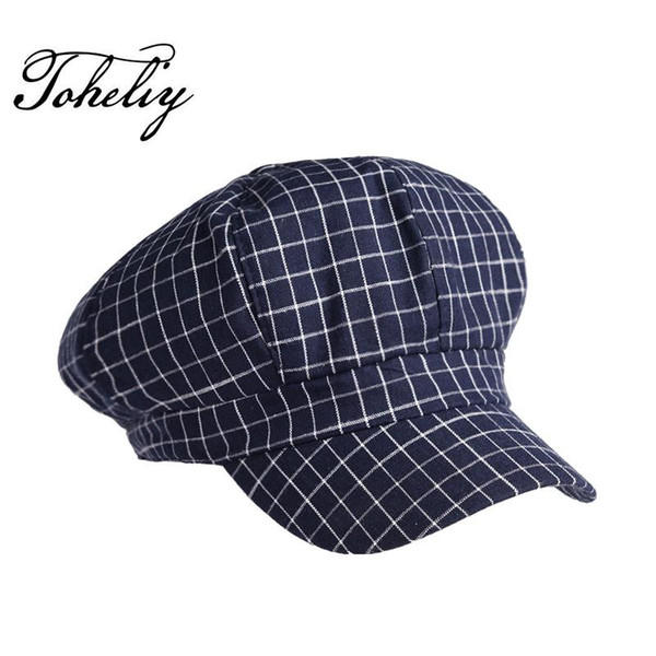 New style spring autumn cotton Retro lattWomen's Beret Lovers French Artist Beanie Octagonal Hat