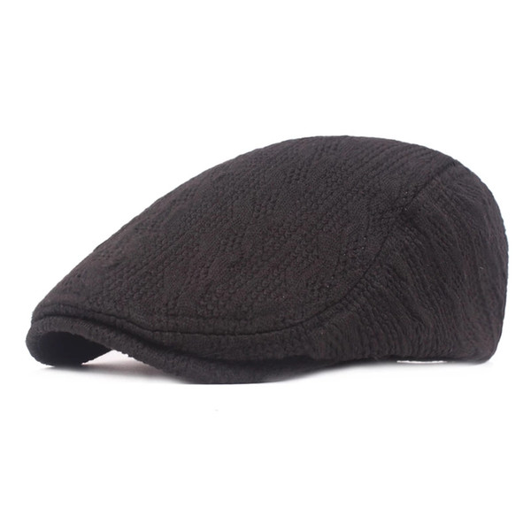 Casual fashion wool caps Male autumn and winter berets Thick warm hats forward caps Men's knitted wool Casual