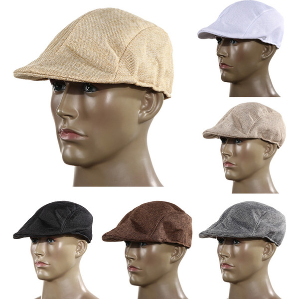 Wholesale-Autumn And Winter Fashion Mens Vintage Flat Cap Peaked Racing Hat Beret Country Golf Newsboy H1E1