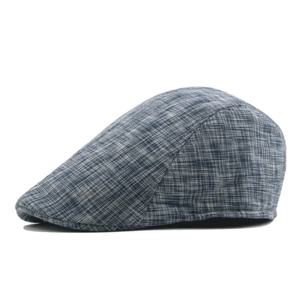 Fashion casual hat men and women autumn striped contrast color cap cotton short beret Berets